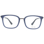 Police Blue Men Glasses Frame with metal and plastic full-rim design, featuring blue color and trapezium style for men.