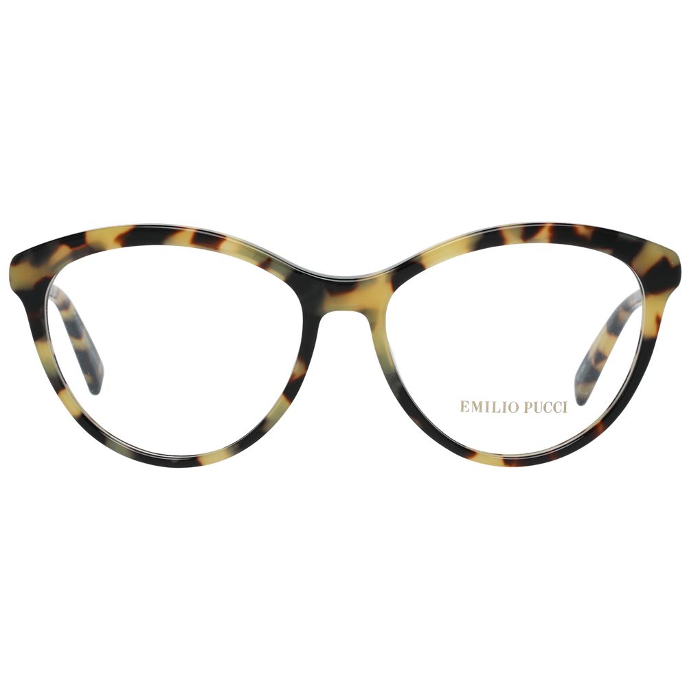 Emilio Pucci Brown Women Glasses Frame, metal & plastic full-rim, lens width 53mm, stylish eyewear with branded case included
