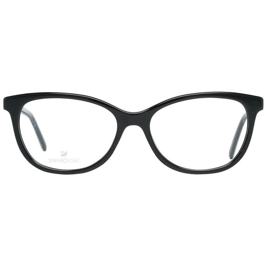 Swarovski Black Women Glasses Frame, metal & plastic, full-rim, butterfly style, 54-16-140 size, with branded case and demo lenses.