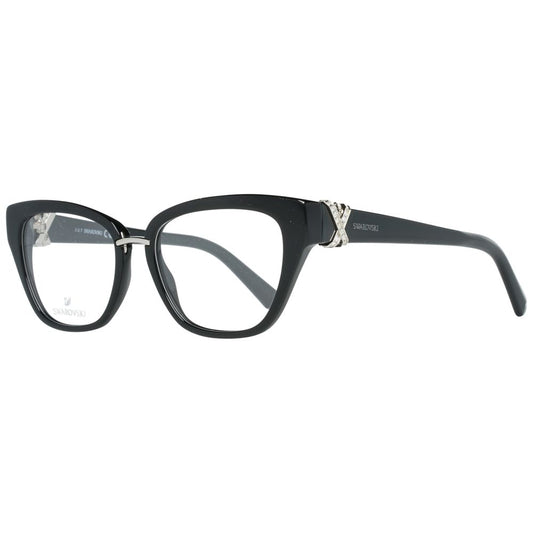 Swarovski Black Women Glasses Frame, black full-rim metal & plastic design, 50-16-140 size, with branded case.