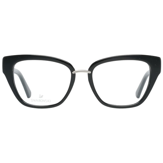Swarovski Black Women Glasses Frame with full-rim black metal and plastic material, dimensions 50-16-140, includes branded case.
