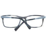 Police Gray Men Glasses Frame in plastic, full-rim style with rectangle demo lenses. Size 52-19-145, ideal for stylish and modern look.