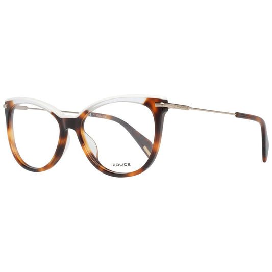 Police Brown Women Glasses Frame, full-rim, metal and plastic, 53-16-140 size