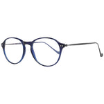 Hackett Blue Men Glasses Frame, round full-rim glasses in metal and plastic, blue color, size 51-17-150, includes branded case.