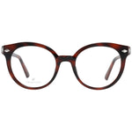 Swarovski Brown Women Glasses Frame with full-rim plastic design, size 50-19-140, includes branded case, spring hinge, brown color.