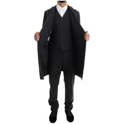 Dolce & Gabbana Gray Wool Stretch 3 Piece Two Button Suit