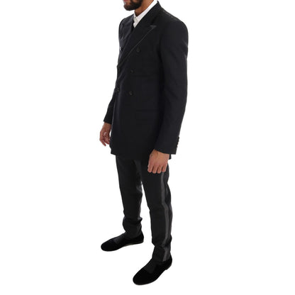 Dolce & Gabbana Gray Wool Double Breasted 3 Piece Suit