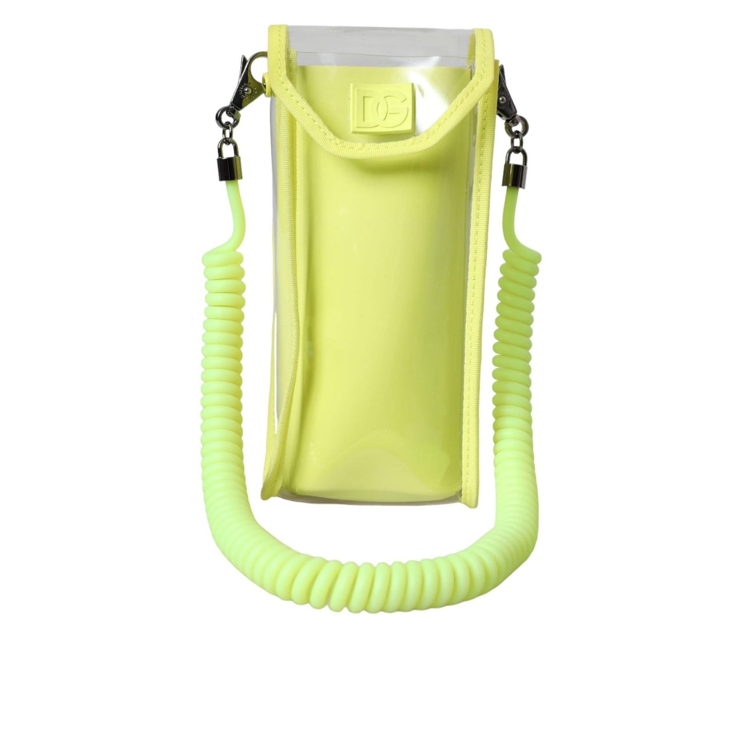 Dolce & Gabbana Yellow Green Plastic DG Logo Neck Strap Cardholder Wallet