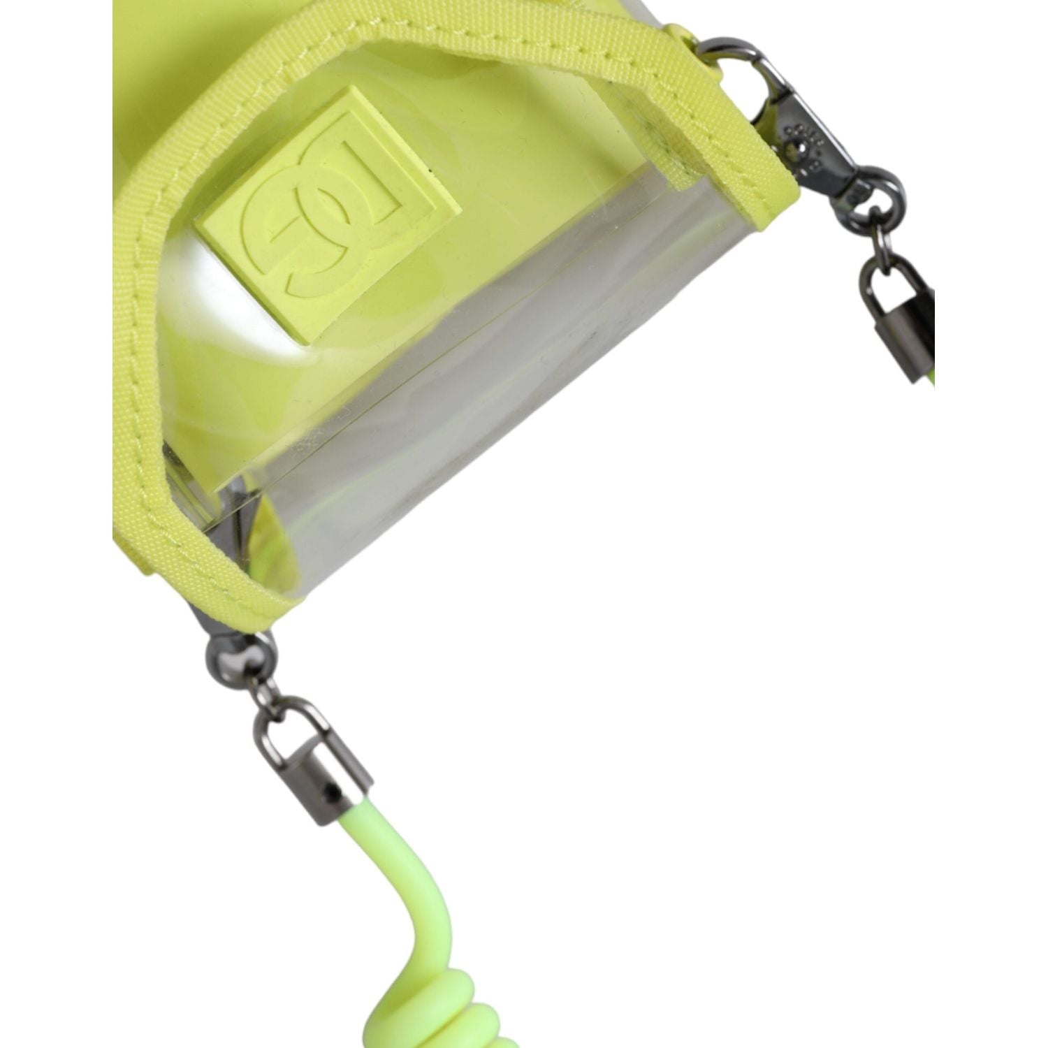 محفظة دولتشي آند غابانا ذات حزام رقبة من البلاستيك باللون الأصفر والأخضر بشعار DG