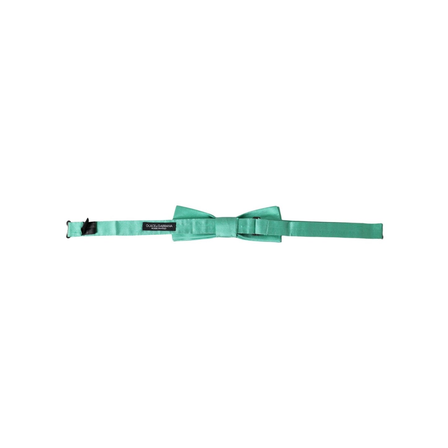 Dolce & Gabbana Mint Green Silk Adjustable Neck Men Bow Tie