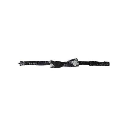 Dolce & Gabbana Black Floral Silk Adjustable Neck Men Bow Tie