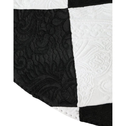 Dolce & Gabbana Black White Checkered Wide Brim Floppy Hat