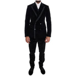Dolce & Gabbana Elegant Black Slim Fit Three-Piece Suit Suit Dolce & Gabbana Black