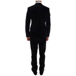 Dolce & Gabbana Elegant Black Slim Fit Three-Piece Suit Suit Dolce & Gabbana Black