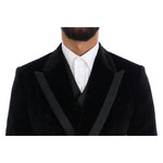 Dolce & Gabbana Elegant Black Slim Fit Three-Piece Suit Suit Dolce & Gabbana Black