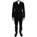 Dolce & Gabbana Elegant Black Slim Fit Three-Piece Suit Suit Dolce & Gabbana Black