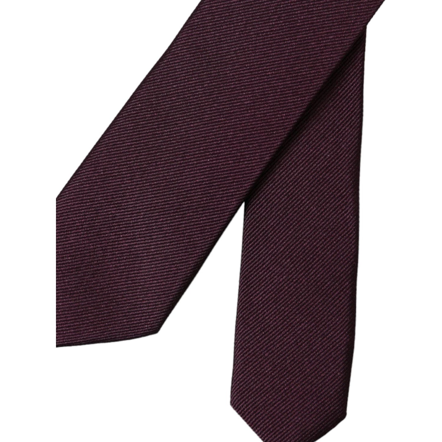 Dolce & Gabbana Bordeaux Solid 100% Silk Adjustable Men Tie KRA3324