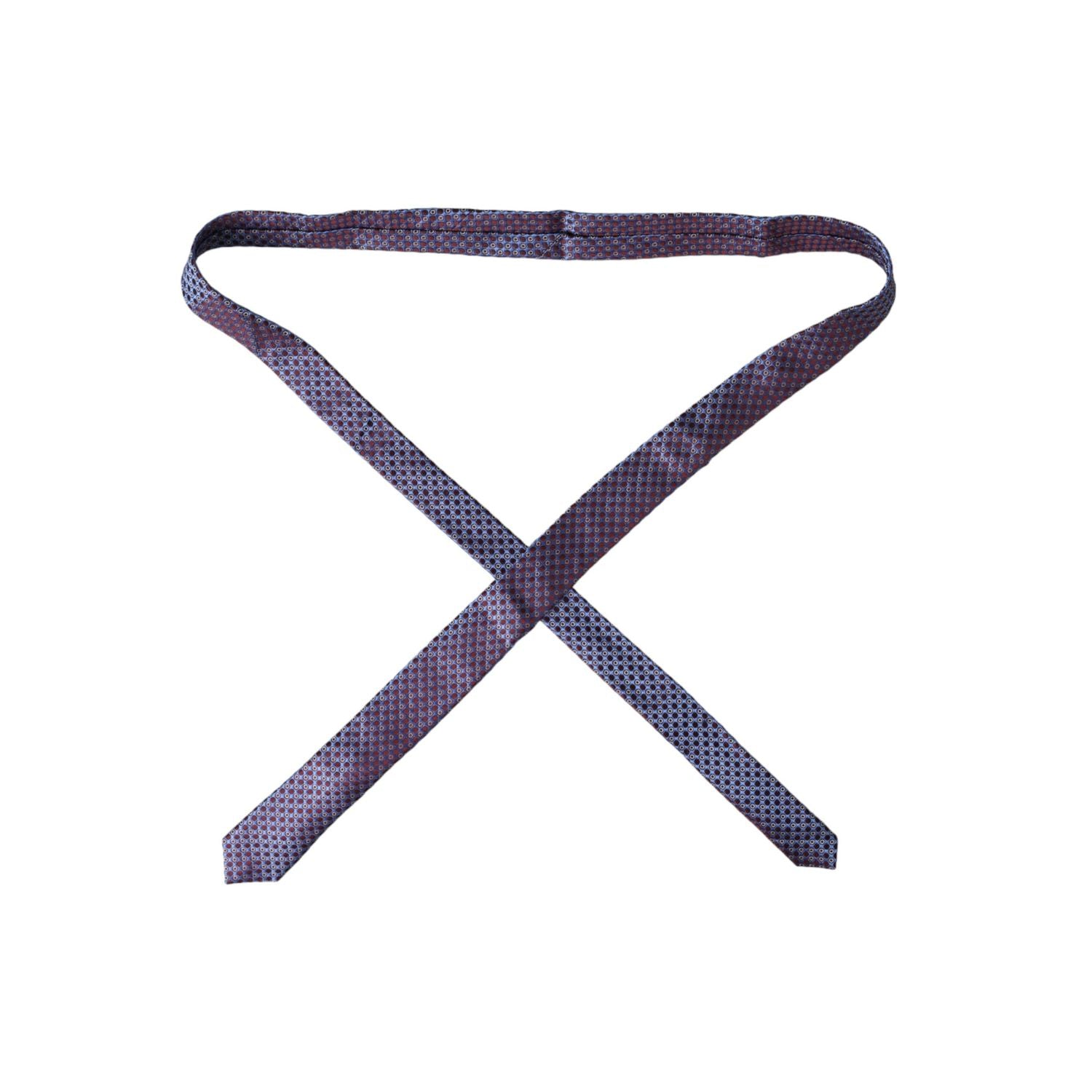 Dolce & Gabbana Blue Purple Patterned Silk Adjustable Men Tie