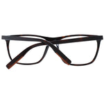 Ermenegildo Zegna Brown Men Glasses Frame with full-rim plastic rectangle design and demo lenses, includes branded case.