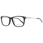 Ermenegildo Zegna Black Men Glasses Frame, full-rim black plastic, rectangular style with demo lenses.
