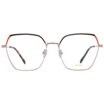 Emilio Pucci Rose Gold Women Glasses Frame, square full-rim, demo lenses, metal frame.