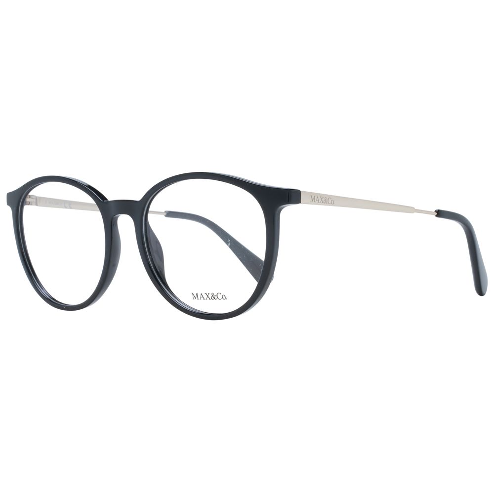 Max & Co Black Women Glasses Frame in round full-rim style with branded case included.