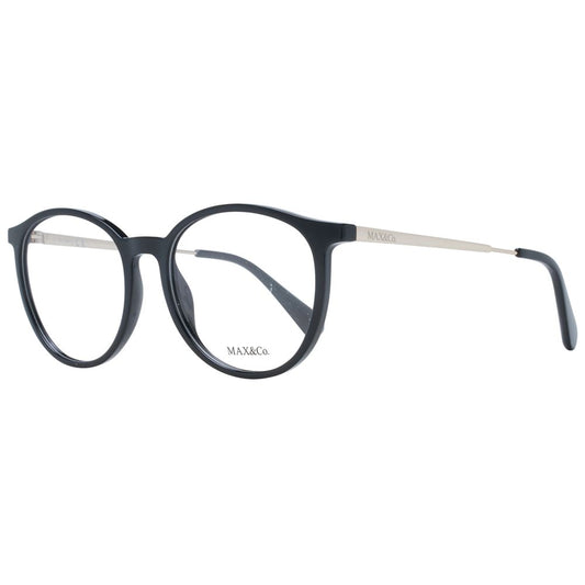 Max & Co Black Women Glasses Frame in round full-rim style with branded case included.