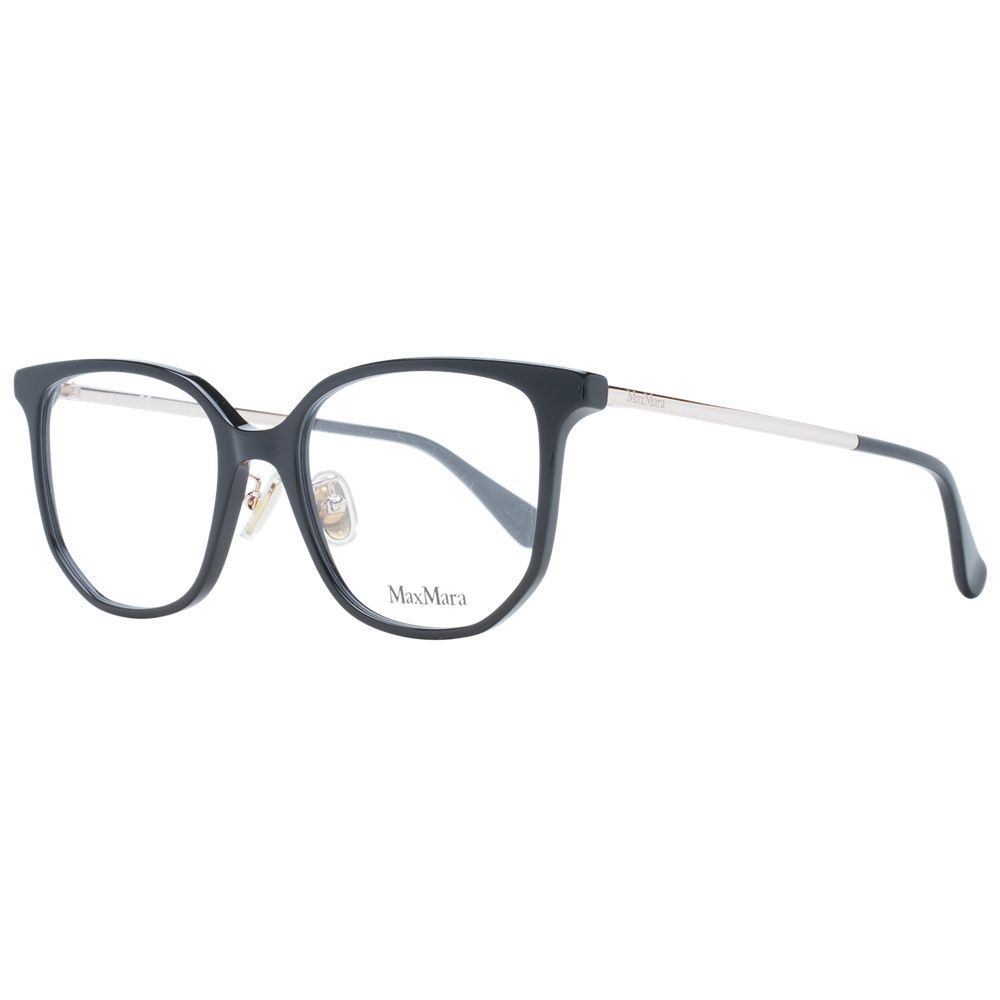 Max Mara Black Women Glasses Frame, full-rim plastic butterfly style with demo lenses, includes branded case.