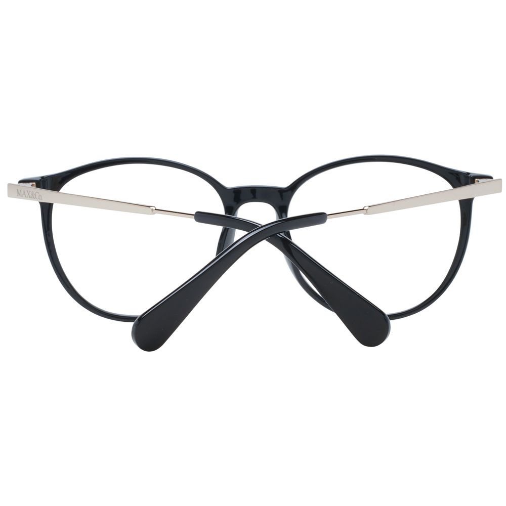 Max & Co Black Women Glasses Frame, full-rim round style, plastic material, branded case included.