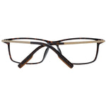Ermenegildo Zegna Brown Men Glasses Frame, full-rim style, 58-14-145 size, rectangle design, includes branded case.