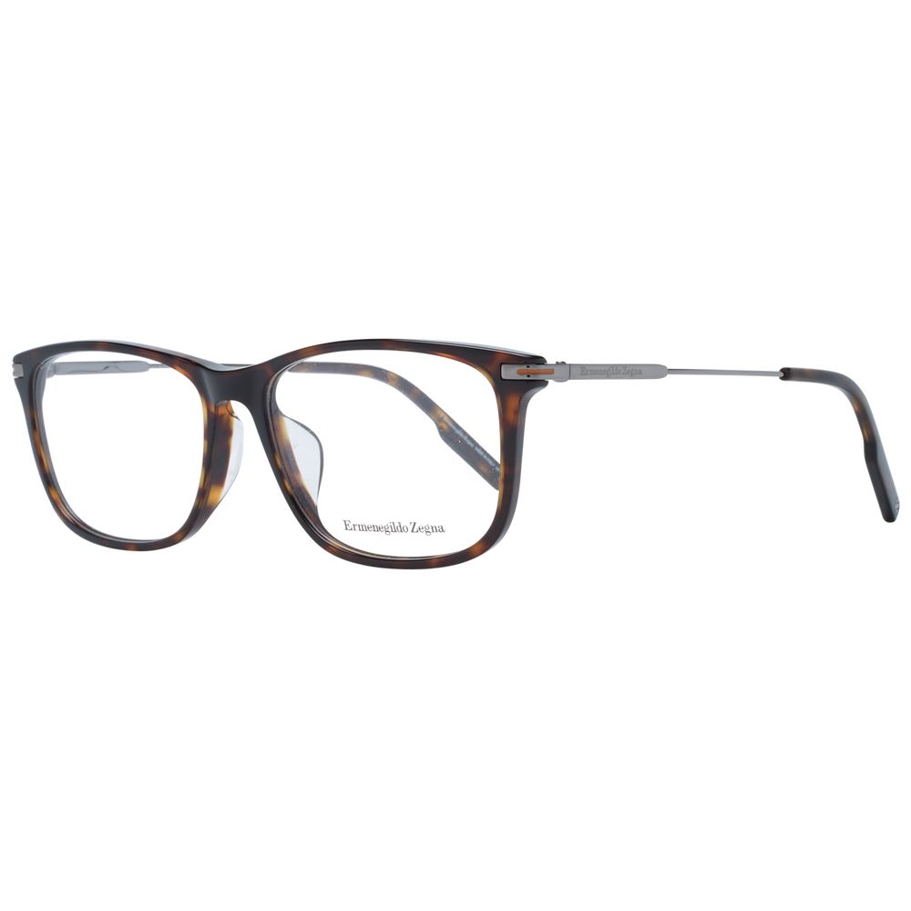 Ermenegildo Zegna Brown Men Glasses Frame in full-rim plastic, size 56-16-145.