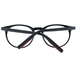 Ermenegildo Zegna Black Men Glasses Frame, full-rim plastic, round style, includes branded case, size 52-20-145, demo lenses.