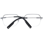 Ermenegildo Zegna Gray Men Glasses Frame in gunmetal half-rim style with demo lenses.