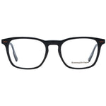 Ermenegildo Zegna Black Men Glasses Frame, full-rim plastic rectangle design, frame width 140mm with branded case included.