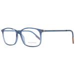 Ermenegildo Zegna Blue Men Glasses Frame made of titanium with full-rim, rectangular design and branded case.