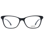 Lozza Black Women Glasses Frame in acetate, full-rim style with demo lenses, size 53-16-135, color black, perfect for women's fashion.