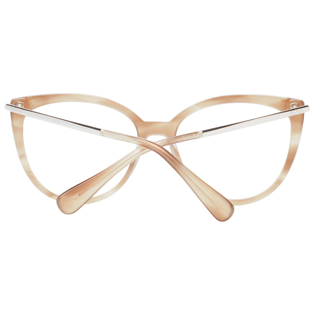 Max Mara Brown Women Glasses Frame, full-rim cat eye style, plastic material, demo lenses, includes branded case, size 54-16-140.