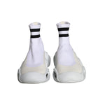Dolce & Gabbana White Black Slip On Wave Socks Sneakers Shoes