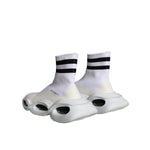 Dolce & Gabbana White Black Slip On Wave Socks Sneakers Shoes