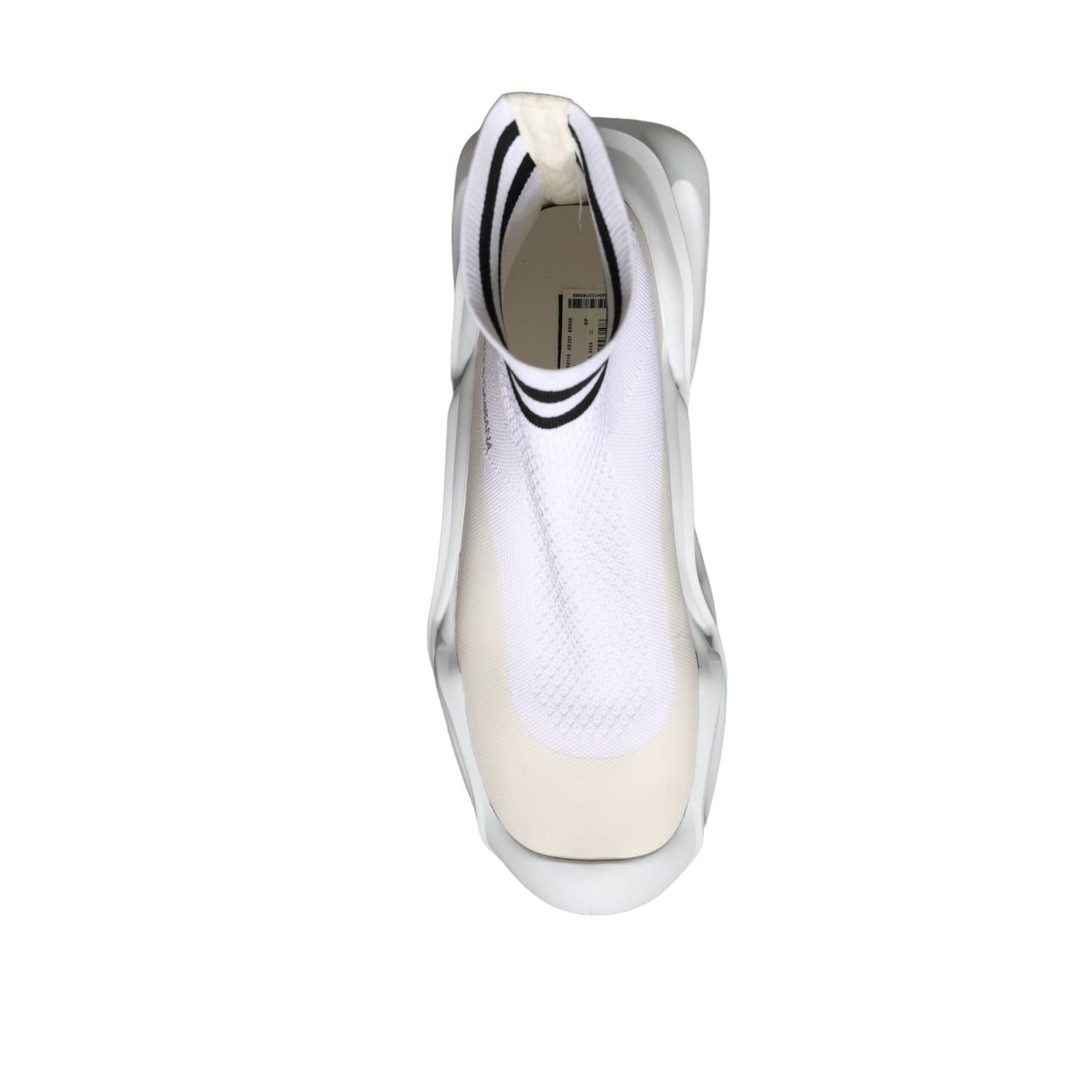 Dolce & Gabbana White Black Slip On Wave Socks Sneakers Shoes