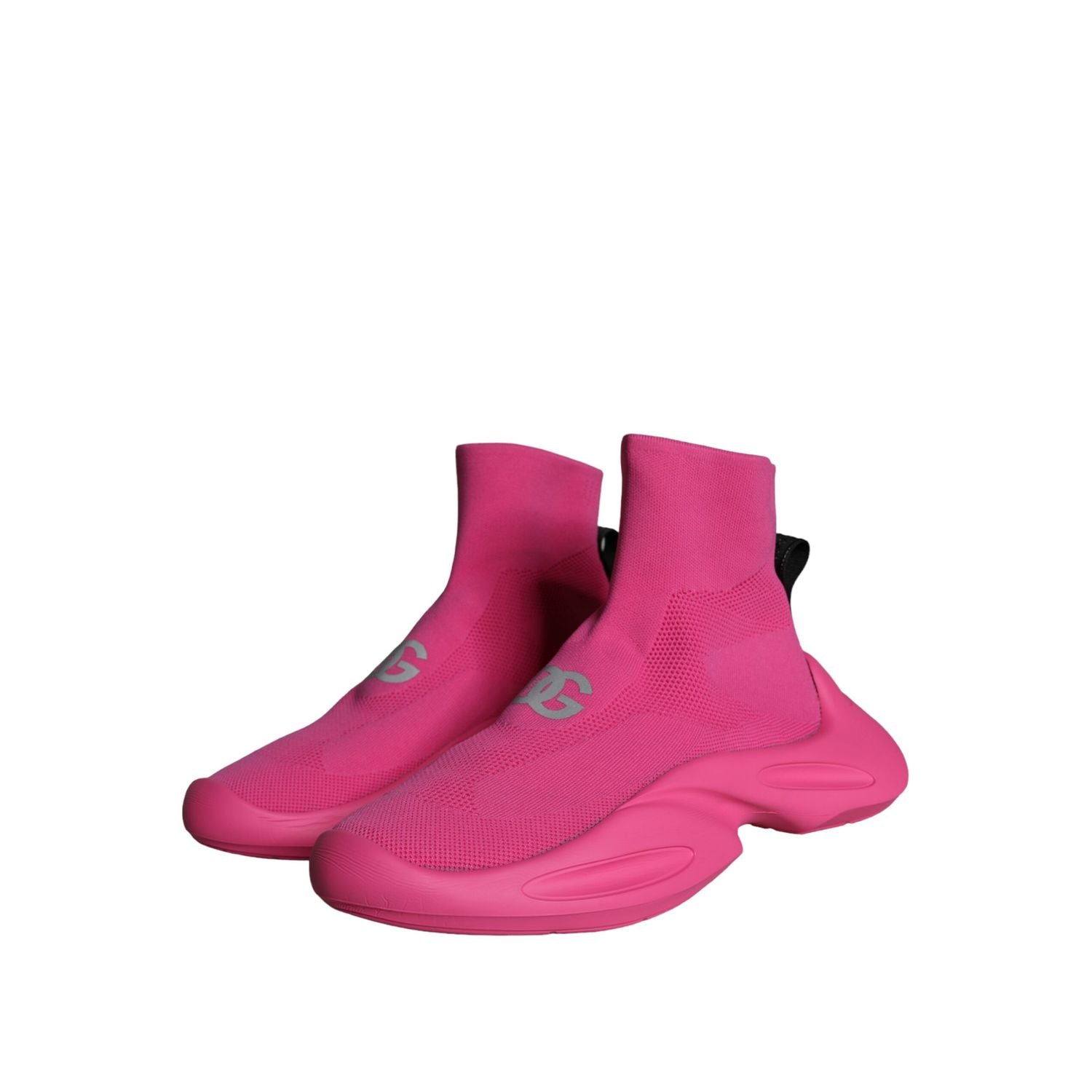 Dolce & Gabbana Pink Logo Print Slip On Socks Sneakers Shoes