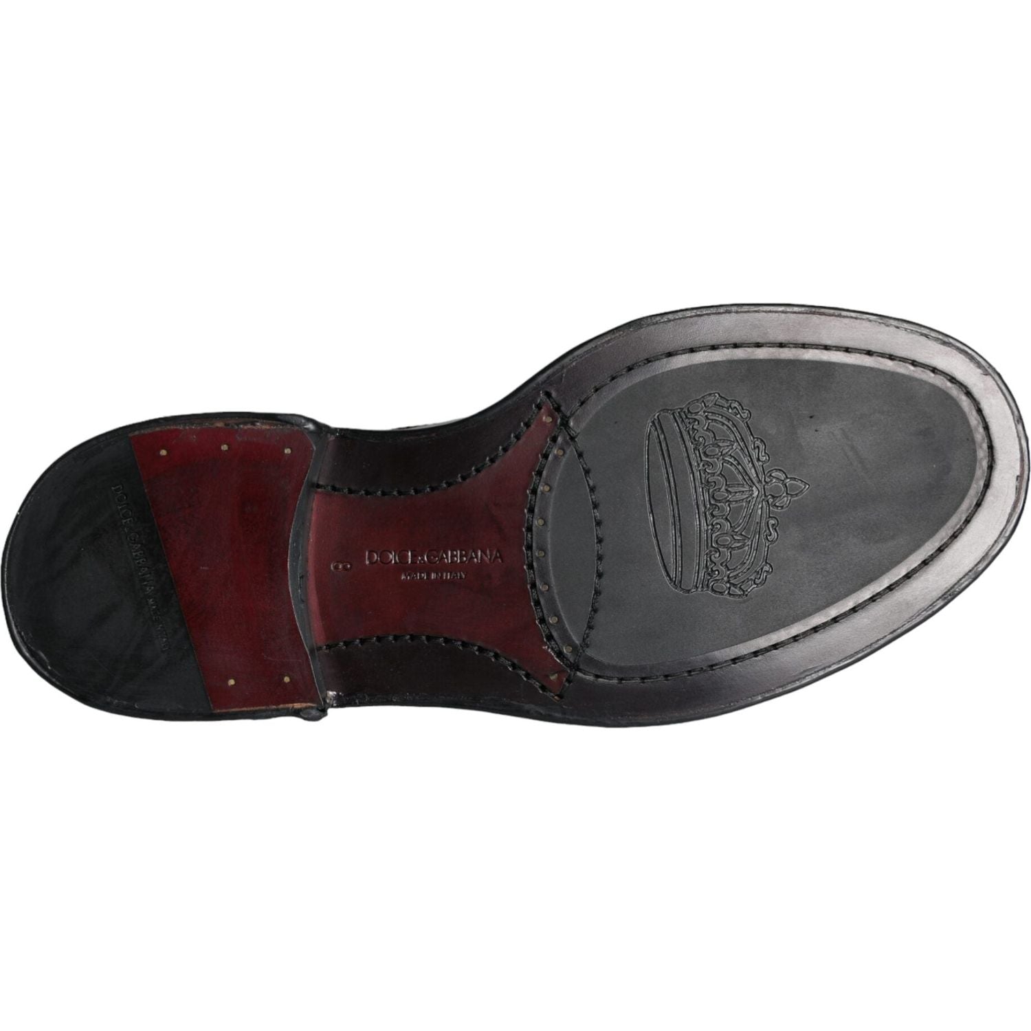 حذاء رجالي رسمي من دولتشي آند غابانا مصنوع من الجلد الأسود بأجنحة من الأمام