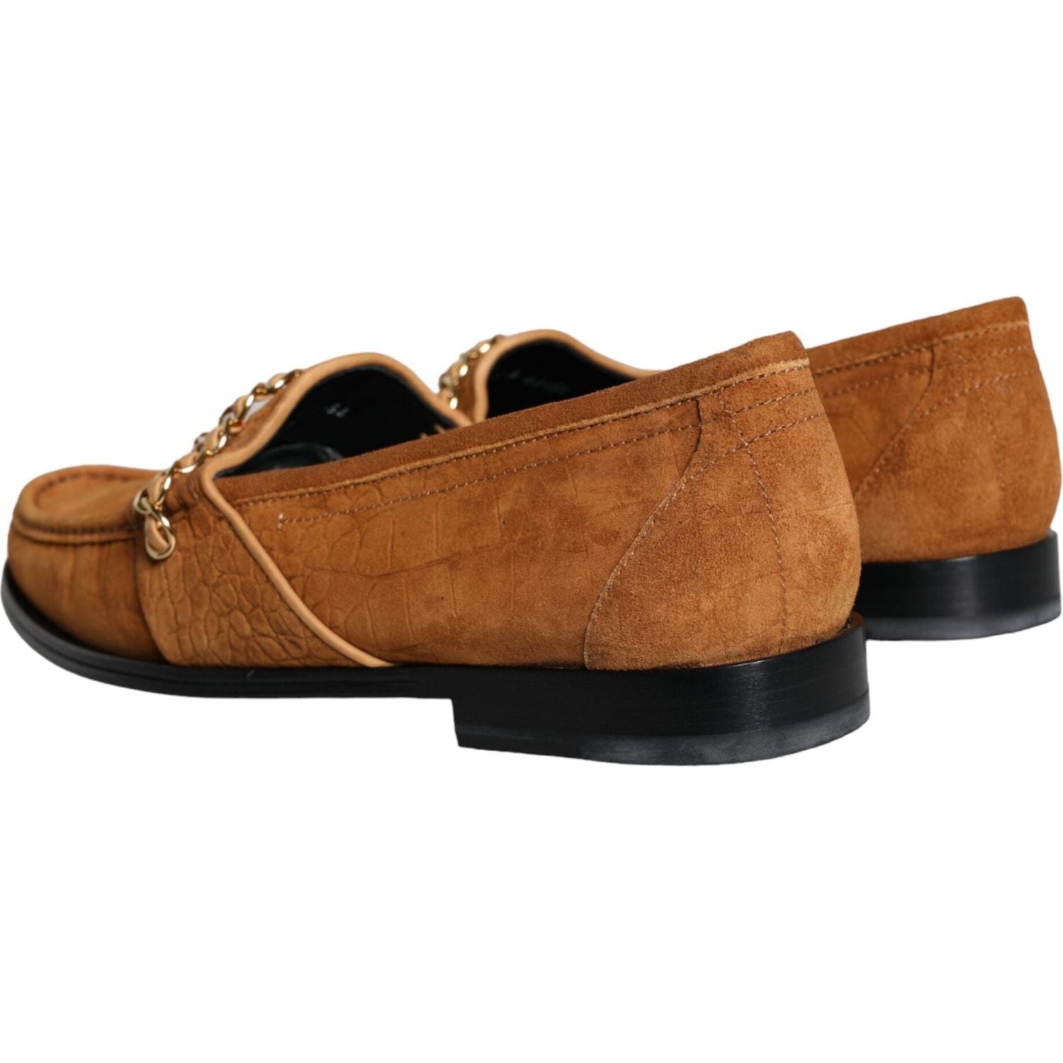 حذاء موكاسين سهل الارتداء من دولتشي آند غابانا مصنوع من الجلد المخملي باللون البني