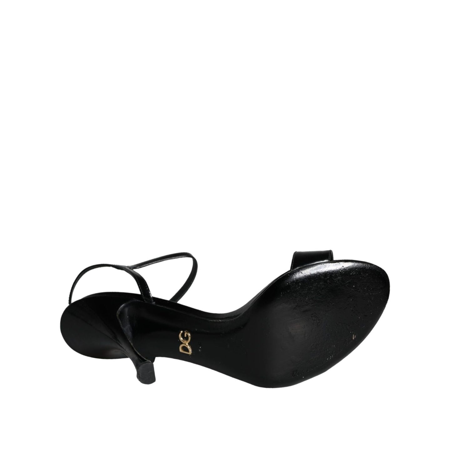 Dolce & Gabbana Black KEIRA Leather Heels Sandals Shoes