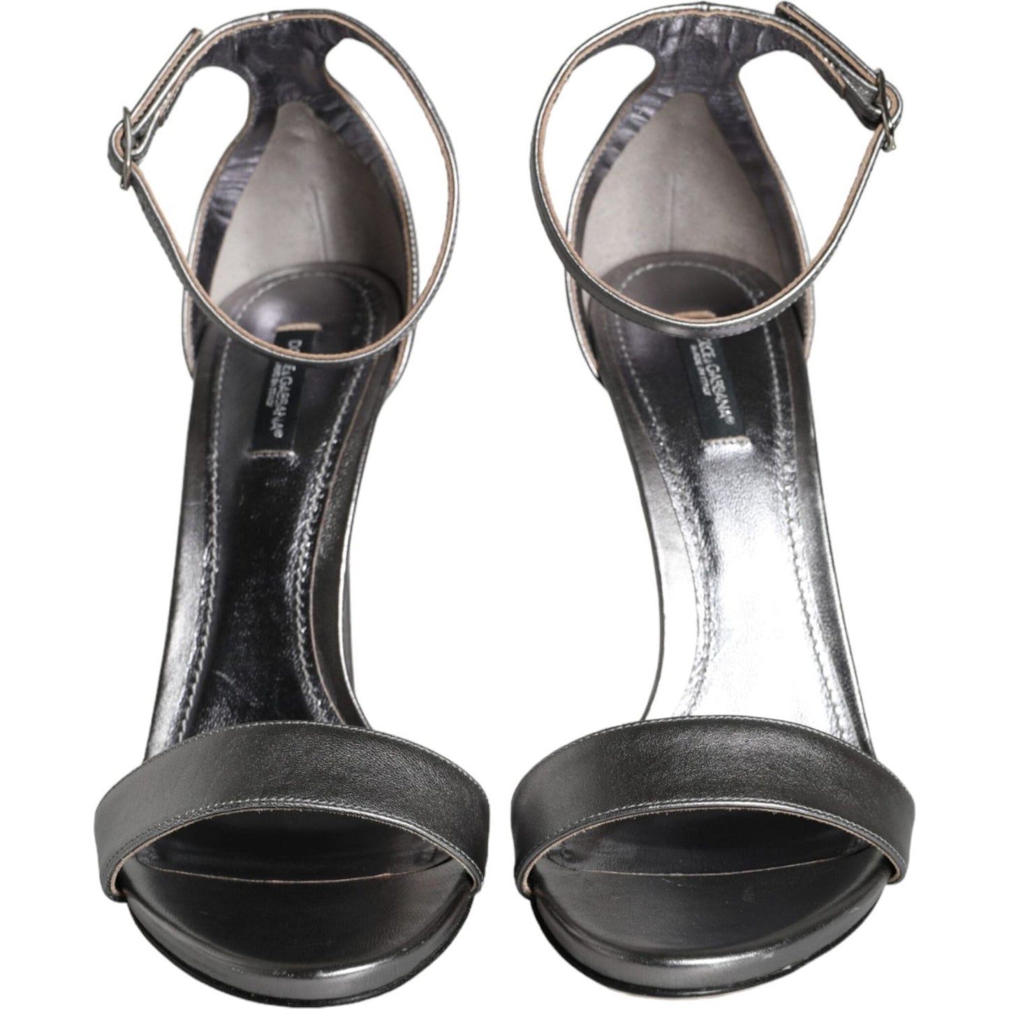 Dolce & Gabbana Silver KEIRA Heels Ankle Strap Sandals Shoes LA11339-40