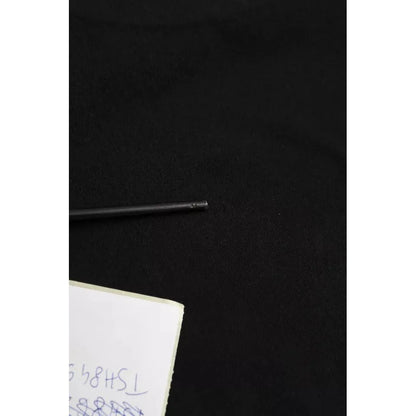 Balenciaga Black Cotton Logo Print Crew Neck Short Sleeves T-shirt