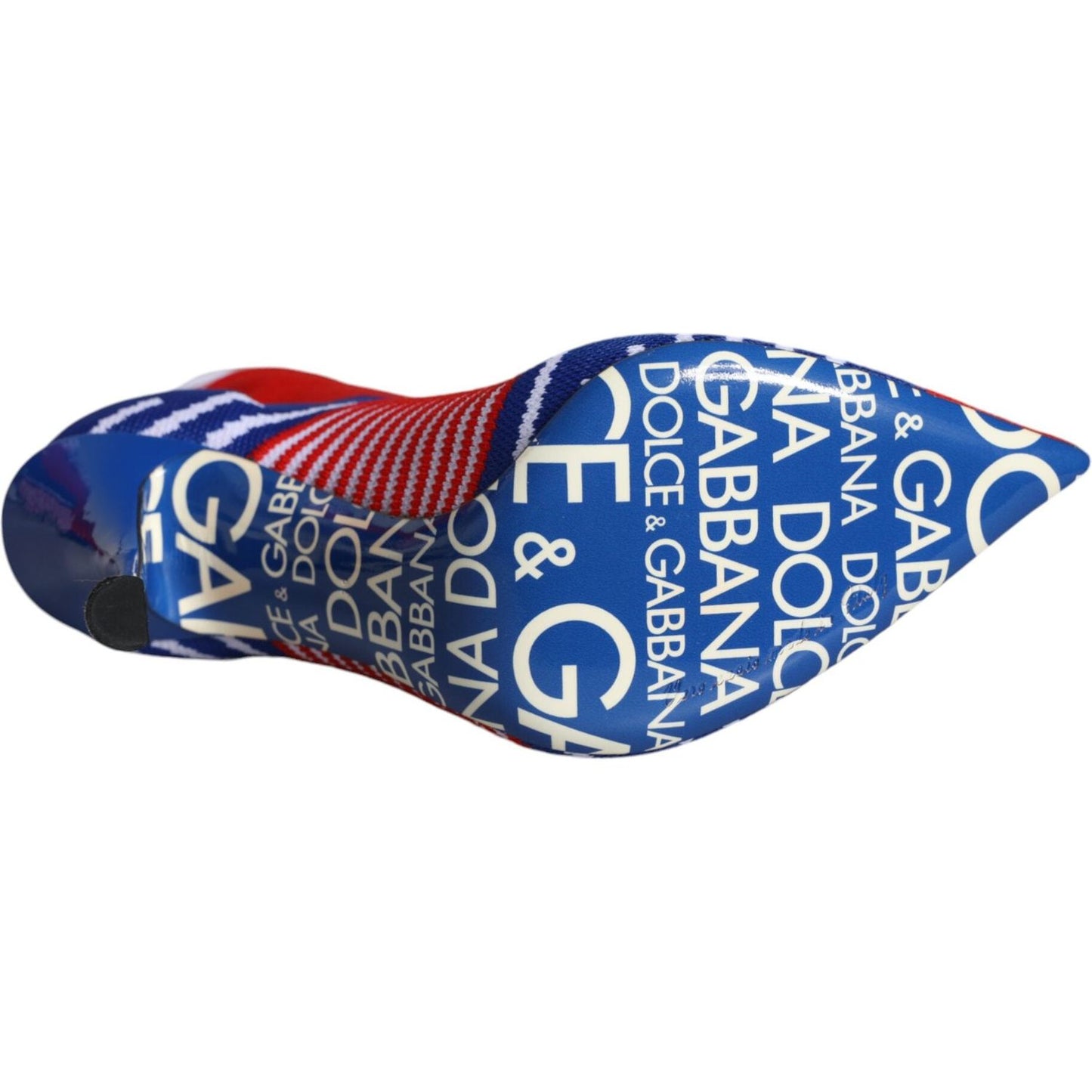 Dolce & Gabbana Red Blue Stretch Sock Style Ankle Boots Logo Shoes LA11433-37.5