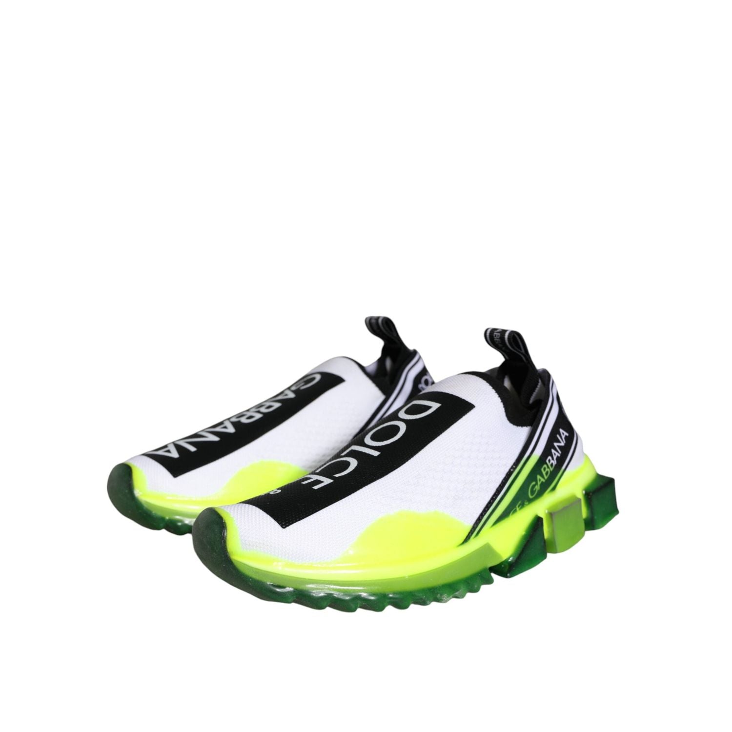 حذاء سنيكرز دولتشي آند غابانا أبيض وأصفر سهل الارتداء