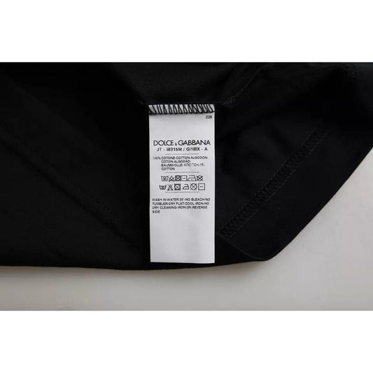 Dolce & Gabbana Black Cotton Round Neck Short Sleeves Men T-shirt TSH86522-40