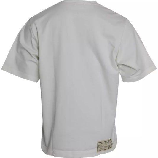 Dolce & Gabbana White Love & Peace Cotton Round Neck T-shirt TSH86461-50